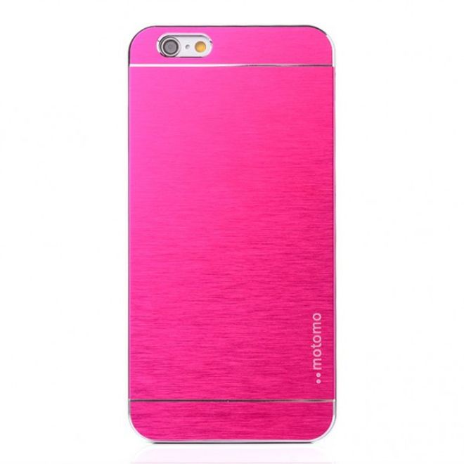 iPhone 6 Plus/6S Plus Gebürstetes Hart Plastik Case im Alu-style - rosa