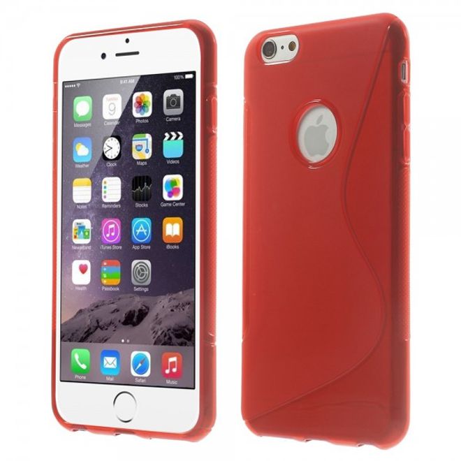 iPhone 6 Plus/6S Plus Elastic Plastic Case S-Line - red