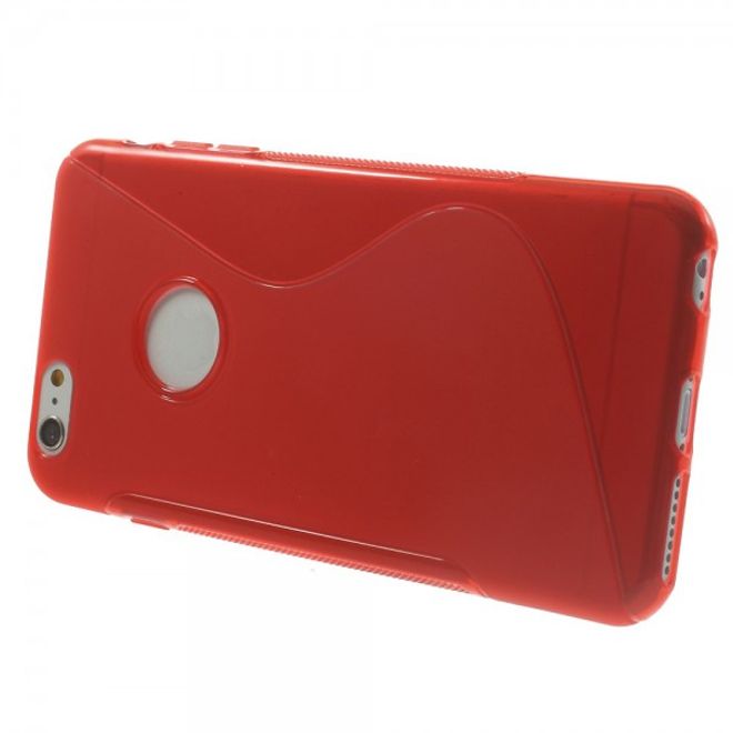 iPhone 6 Plus/6S Plus Elastic Plastic Case S-Line - red