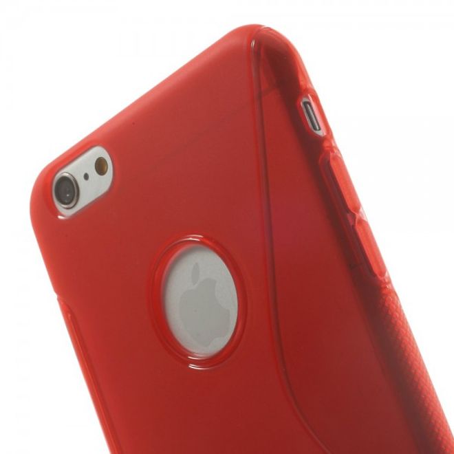 iPhone 6 Plus/6S Plus Elastic Plastic Case S-Line - red
