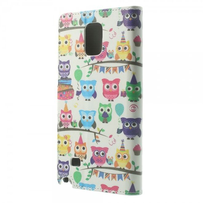 Samsung Galaxy Note 4 Leder Case mit vielen kleinen Eulen