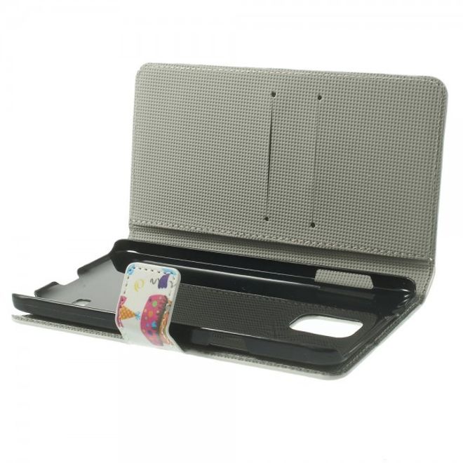 Samsung Galaxy Note 4 Leder Case mit vielen kleinen Eulen