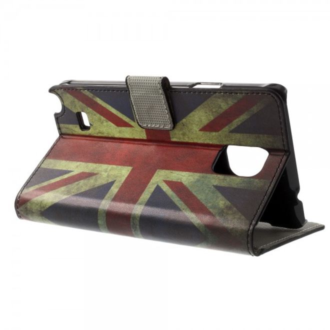 Samsung Galaxy Note 4 Leder Case mit Union Jack Flagge retro-style