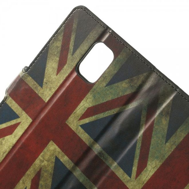 Samsung Galaxy Note 4 Leder Case mit Union Jack Flagge retro-style