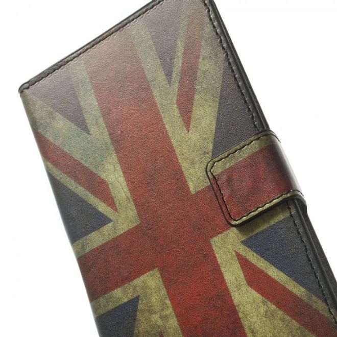 Samsung Galaxy Note 4 Leder Case mit Union Jack Flagge retro-style