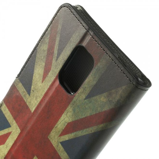 Samsung Galaxy Note 4 Leder Case mit Union Jack Flagge retro-style