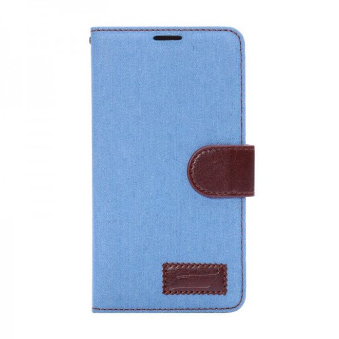Samsung Galaxy Note 4 Leder Case im Jeans-look - hellblau