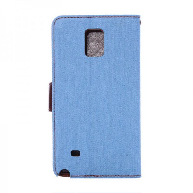 Samsung Galaxy Note 4 Leder Case im Jeans-look - hellblau