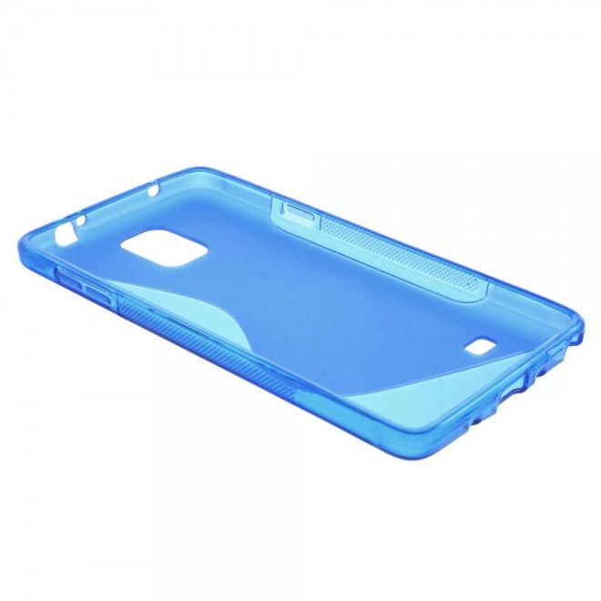Samsung Galaxy Note 4 Elastisches Plastik Case S-Line - blau