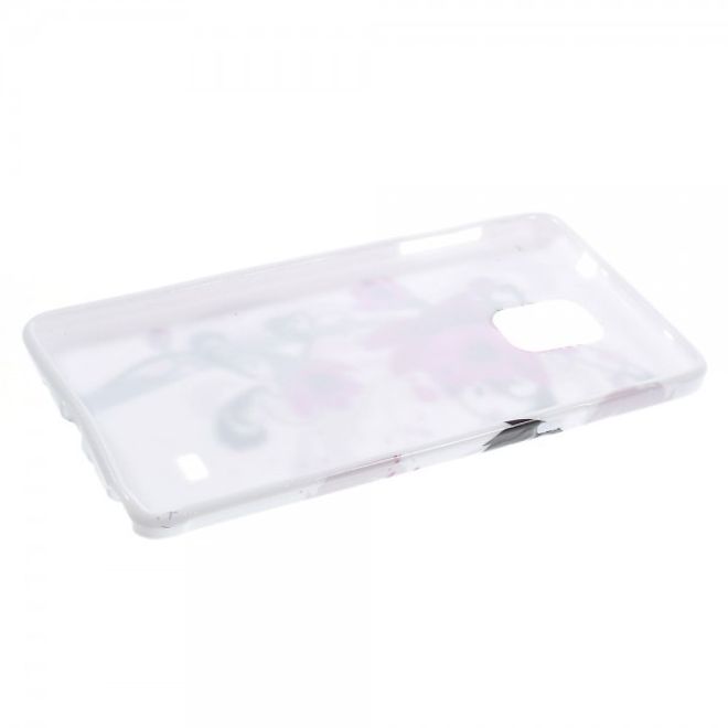 Samsung Galaxy Note 4 Elastisches Plastik Case mit Lotus Blumen