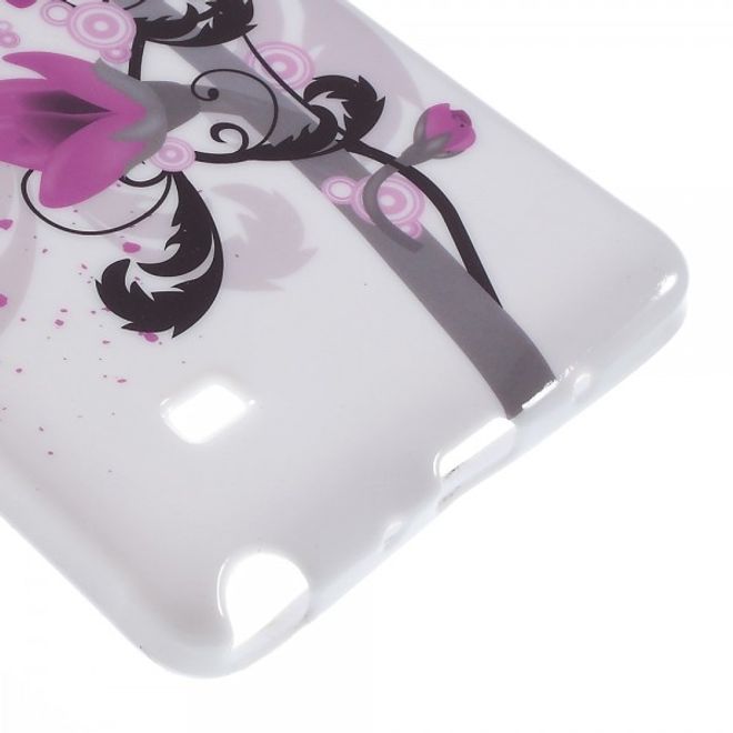 Samsung Galaxy Note 4 Elastisches Plastik Case mit Lotus Blumen