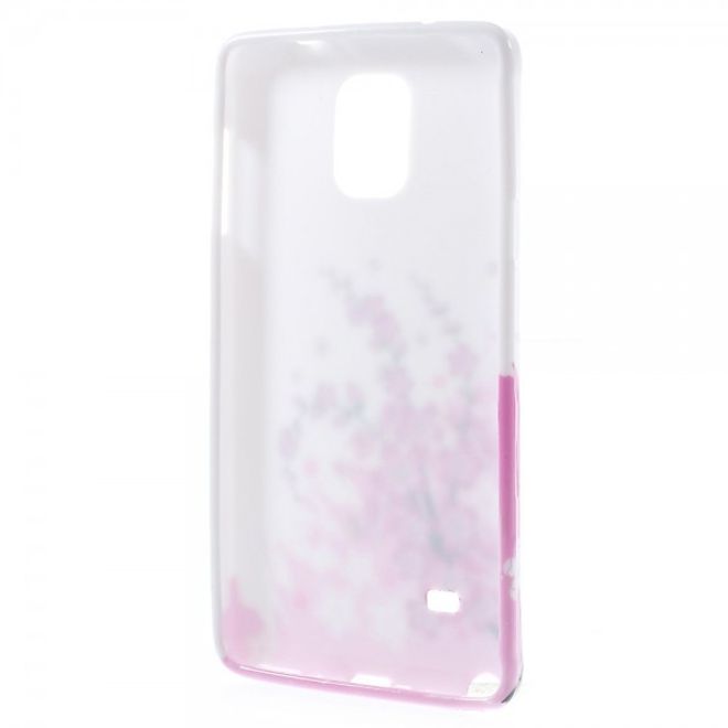 Samsung Galaxy Note 4 Elastisches Plastik Case mit pinken Blumen