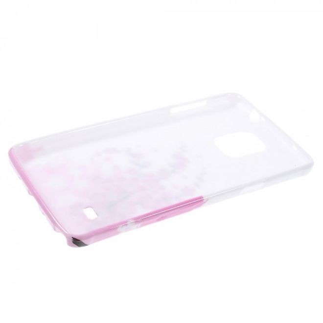 Samsung Galaxy Note 4 Elastisches Plastik Case mit pinken Blumen