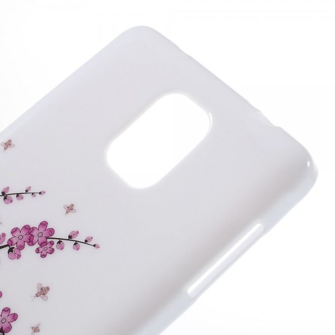 Samsung Galaxy Note 4 Elastisches Plastik Case mit pinken Blumen