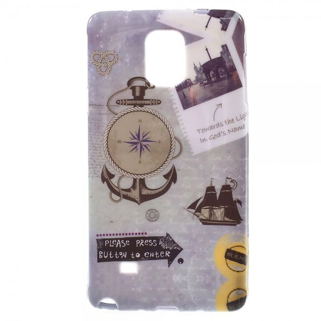 Samsung Galaxy Note 4 Elastisches Plastik Case mit Schiff und Anker
