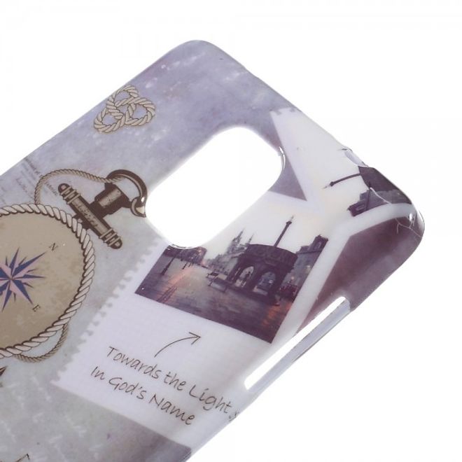 Samsung Galaxy Note 4 Elastisches Plastik Case mit Schiff und Anker