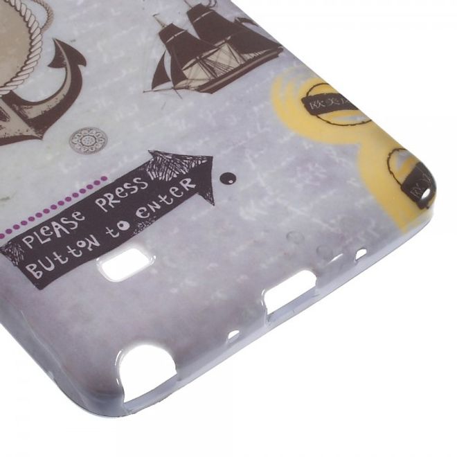 Samsung Galaxy Note 4 Elastisches Plastik Case mit Schiff und Anker