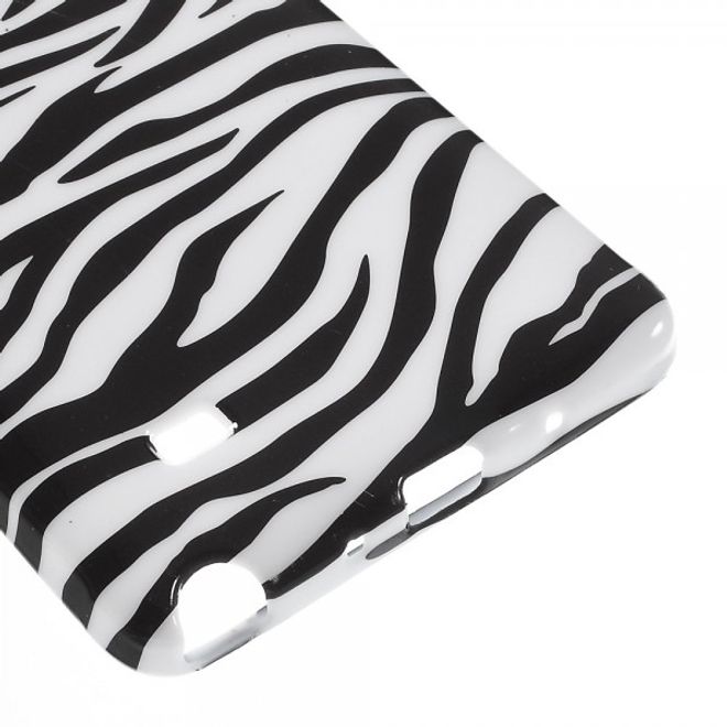 Samsung Galaxy Note 4 Elastisches Plastik Case mit Zebramuster