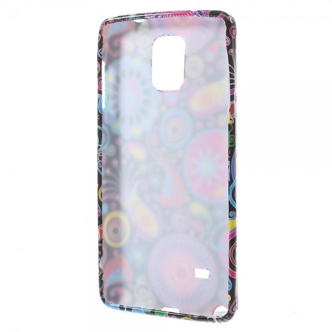 Samsung Galaxy Note 4 Elastisches Plastik Case mit farbigem Muster - schwarz