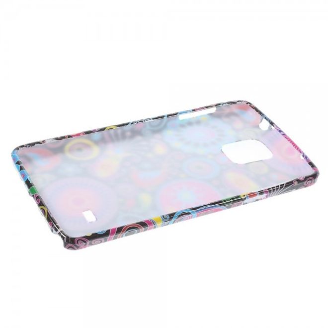 Samsung Galaxy Note 4 Elastisches Plastik Case mit farbigem Muster - schwarz