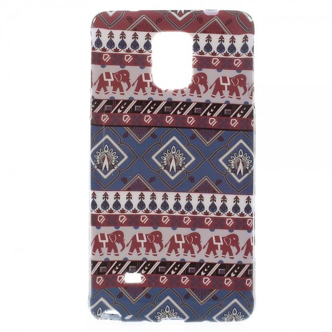 Samsung Galaxy Note 4 Elastisches Plastik Case mit Stammesmuster und Elefanten