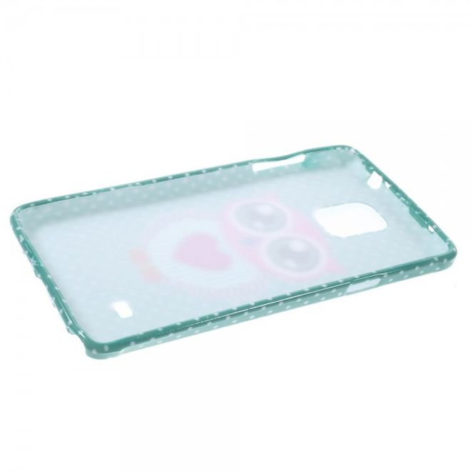 Samsung Galaxy Note 4 Elastisches Plastik Case mit süsser Eule mit Herz
