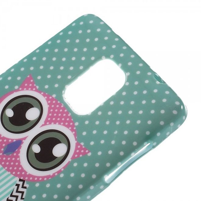 Samsung Galaxy Note 4 Elastisches Plastik Case mit süsser Eule mit Herz