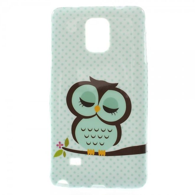 Samsung Galaxy Note 4 Elastisches Plastik Case mit schlafender Eule