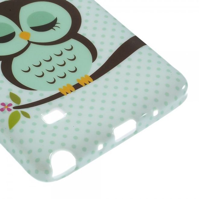 Samsung Galaxy Note 4 Elastisches Plastik Case mit schlafender Eule