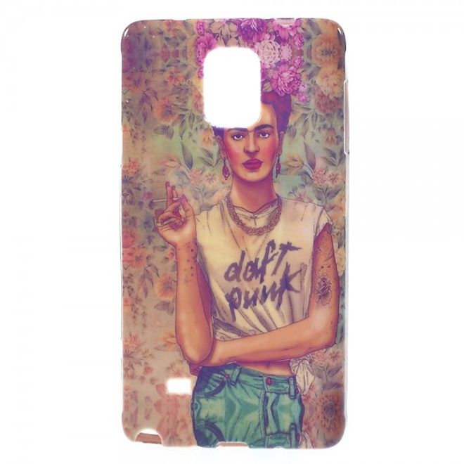 Samsung Galaxy Note 4 Elastisches Plastik Case mit rauchendem Girl