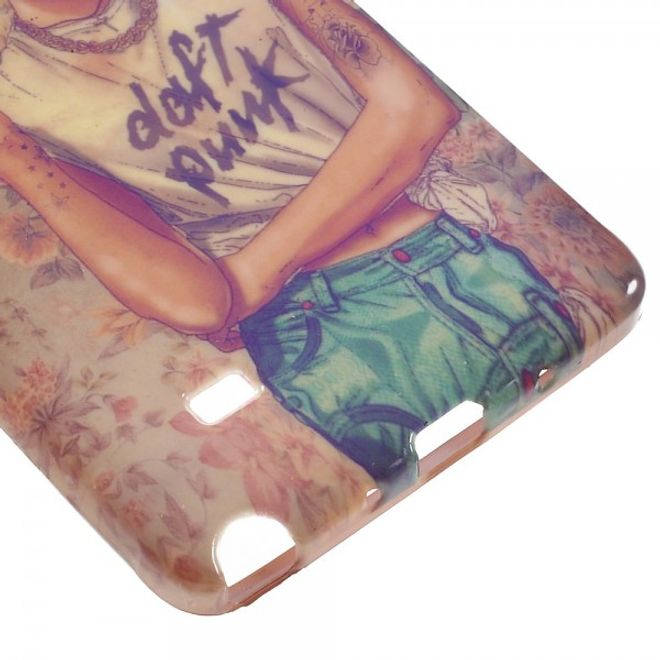 Samsung Galaxy Note 4 Elastisches Plastik Case mit rauchendem Girl