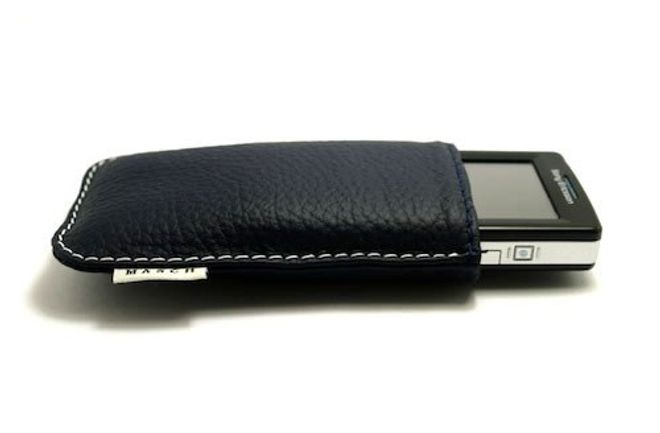 Samsung Galaxy S5 Echtleder Case MASCH "Fender Dunkelblau-Weiss"