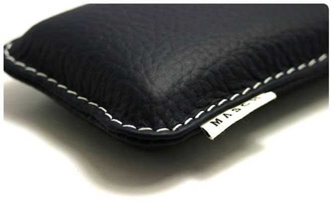 Samsung Galaxy S5 Echtleder Case MASCH "Fender Dunkelblau-Weiss"