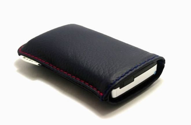 Galaxy S5 Echtleder Case MASCH "Fender Dunkelblau-Rot"