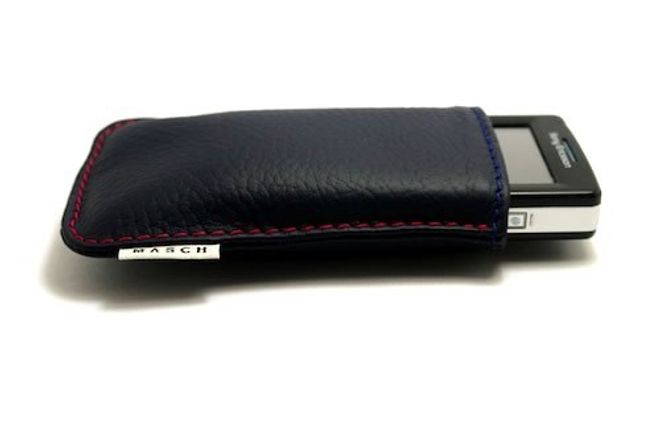 Galaxy S5 Echtleder Case MASCH "Fender Dunkelblau-Rot"
