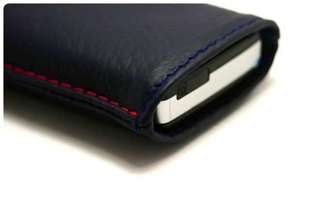 Galaxy S5 Echtleder Case MASCH "Fender Dunkelblau-Rot"