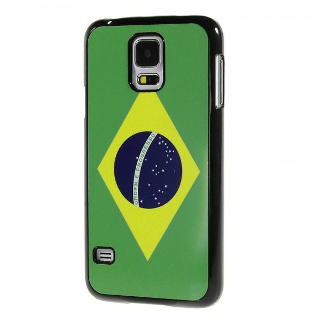 Samsung Galaxy S5 Hart Plastik Case mit Brasilien Flagge
