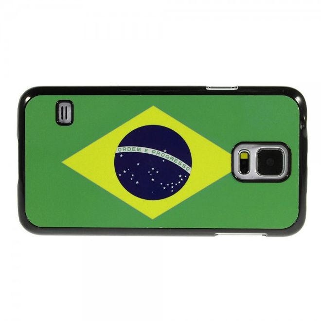 Samsung Galaxy S5 Hart Plastik Case mit Brasilien Flagge