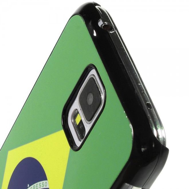 Samsung Galaxy S5 Hart Plastik Case mit Brasilien Flagge