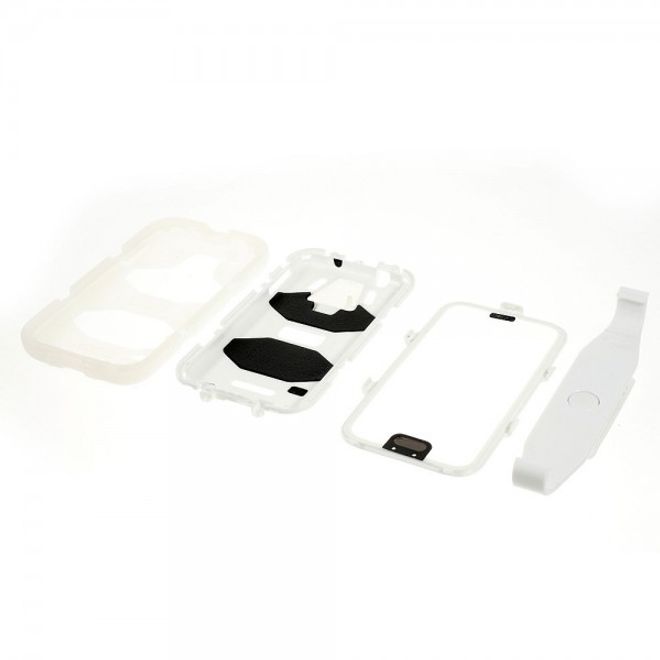 Samsung Galaxy S5 Robustes Silikon- und Plastik Case mit Gurthalterung - weiss