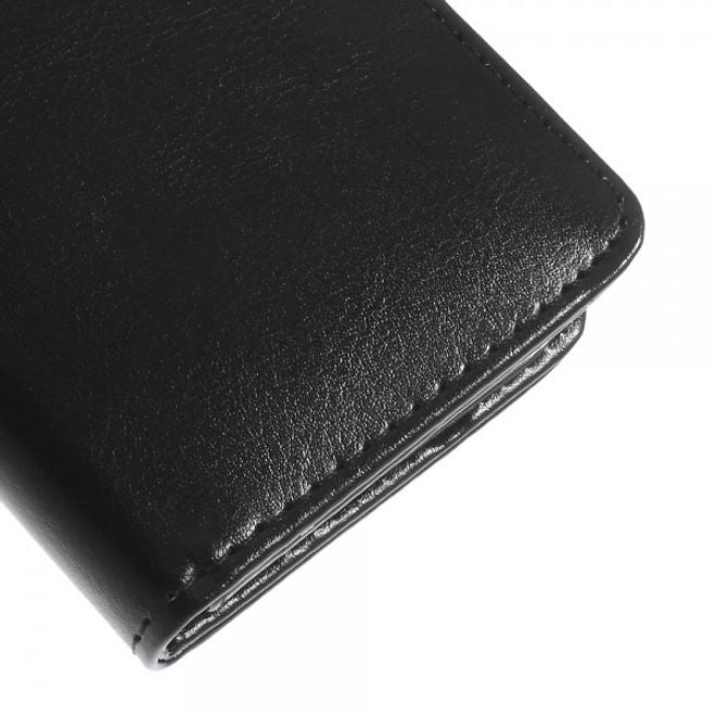 iPhone 6/6S Crazy Horse Leather Case with Stand Function and Credit Card Slot - Black