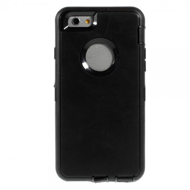 iPhone 6/6S Schockresistentes Hart Plastik Case mit Gurthalterung - schwarz