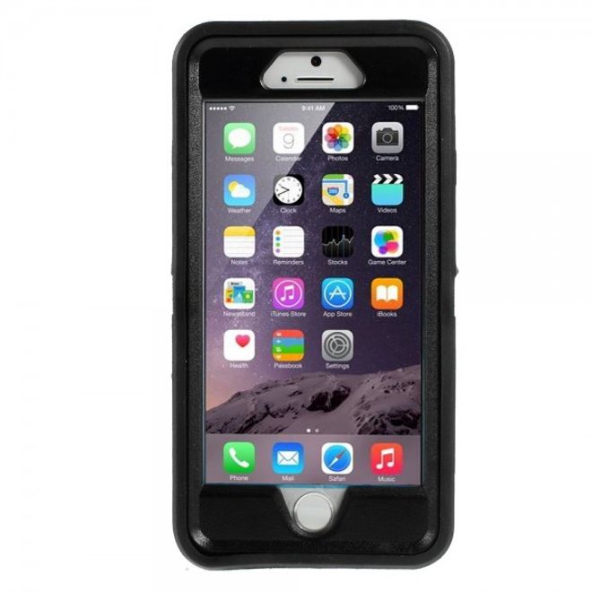 iPhone 6/6S Schockresistentes Hart Plastik Case mit Gurthalterung - schwarz
