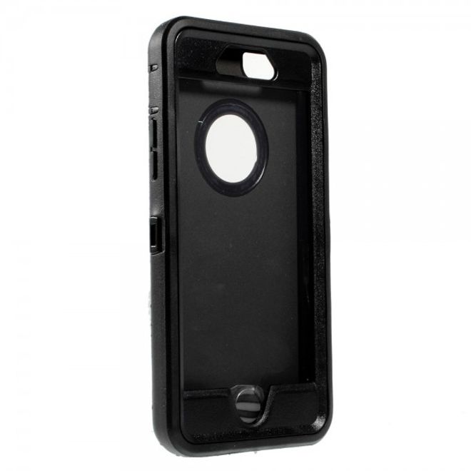 iPhone 6/6S Schockresistentes Hart Plastik Case mit Gurthalterung - schwarz