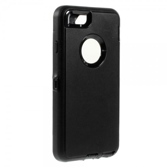 iPhone 6/6S Schockresistentes Hart Plastik Case mit Gurthalterung - schwarz