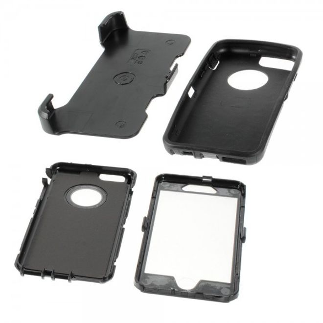 iPhone 6/6S Schockresistentes Hart Plastik Case mit Gurthalterung - schwarz