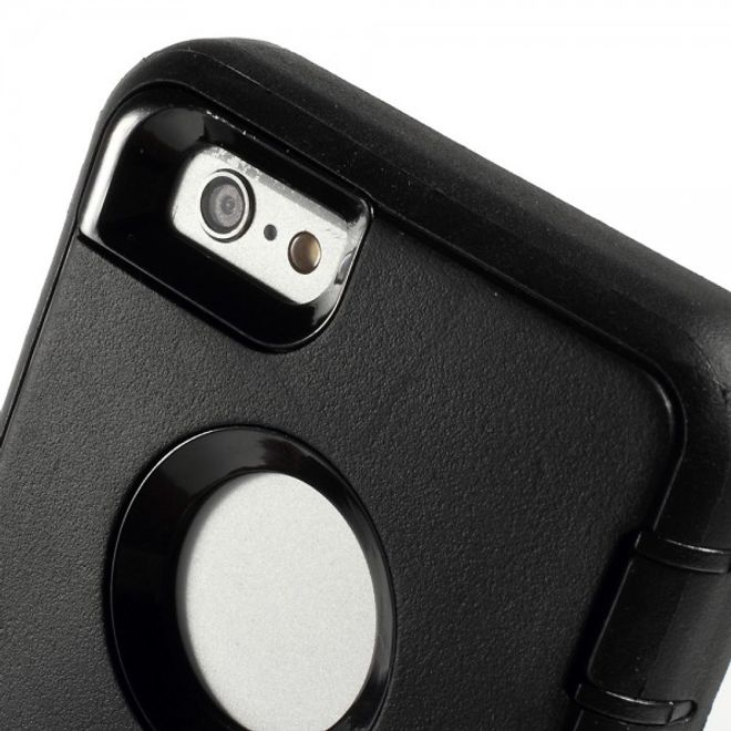 iPhone 6/6S Schockresistentes Hart Plastik Case mit Gurthalterung - schwarz