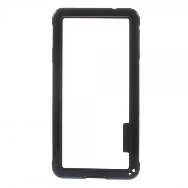 Samsung Galaxy Alpha Glänzender Plastik Bumper - schwarz
