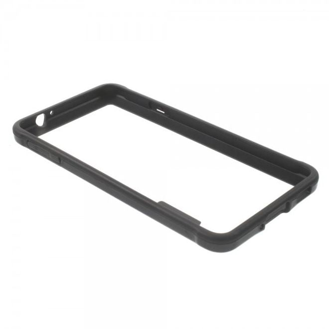 Samsung Galaxy Alpha Glänzender Plastik Bumper - schwarz