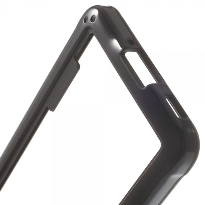 Samsung Galaxy Alpha Glänzender Plastik Bumper - schwarz